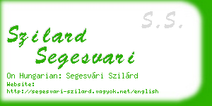 szilard segesvari business card